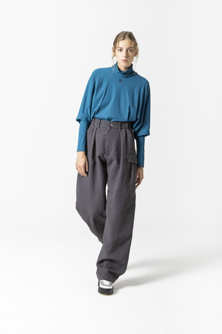 T-shirt kimono ceruleo - immagine 6