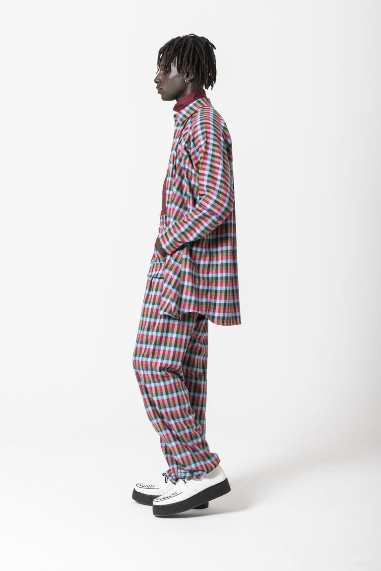 Camicia kimono a quadri - immagine 4