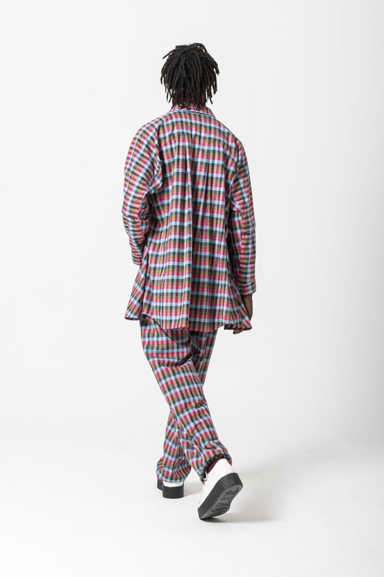 Camicia kimono a quadri - immagine 5