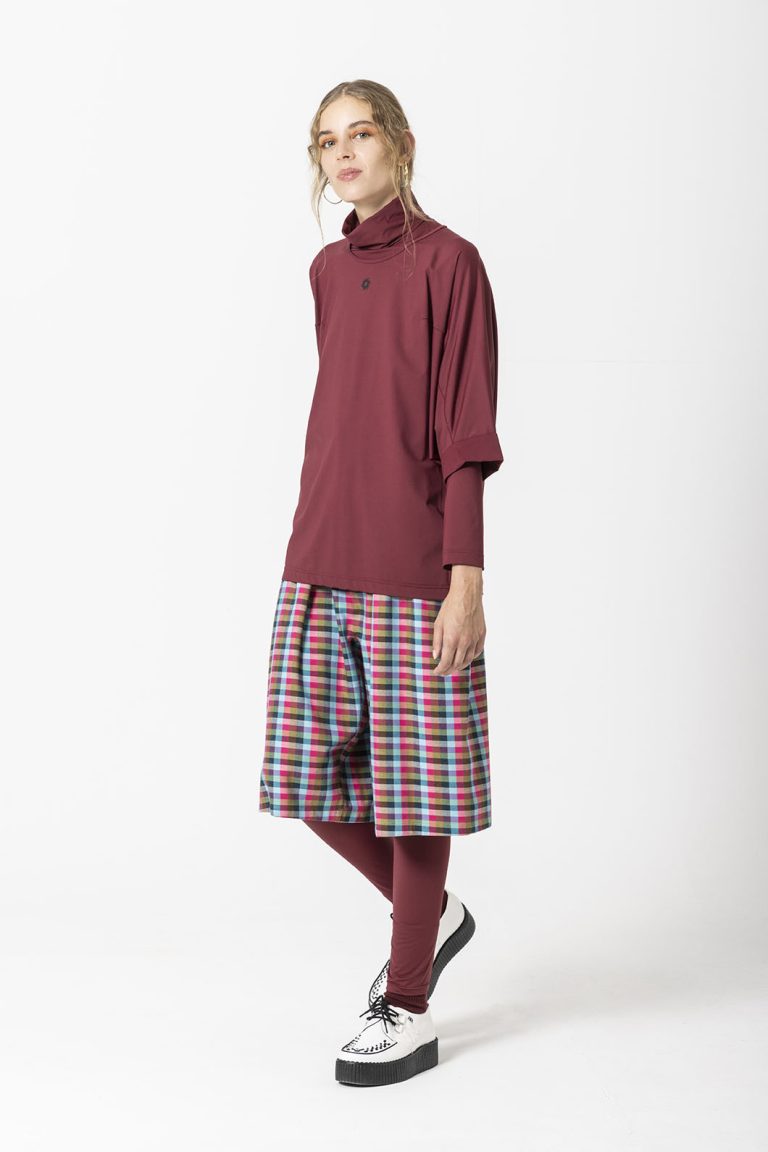 T-shirt kimono bordeaux - immagine 4