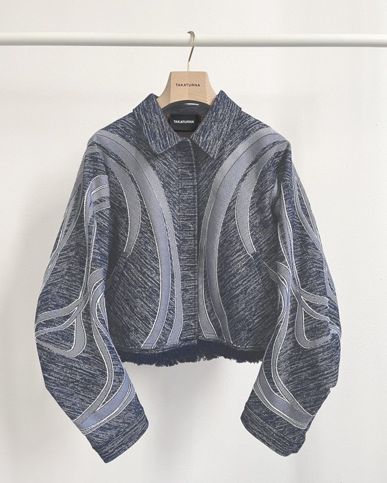 Giubbotto in cotone Gots jacquard