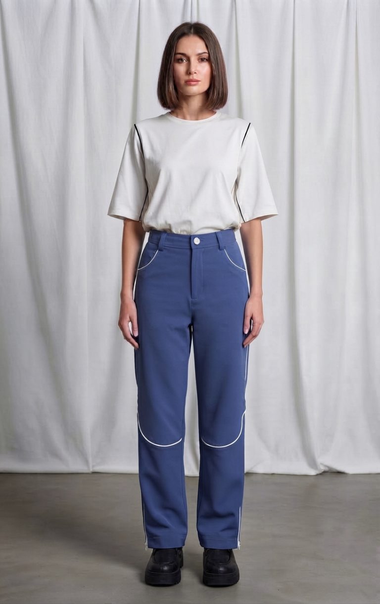 Pantalone cinetico piping apribile